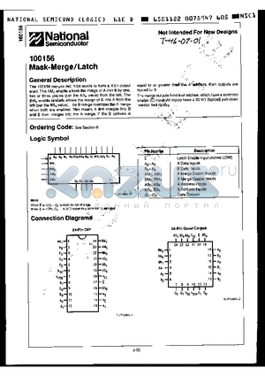 100156 datasheet - Mask-Merge/Latch