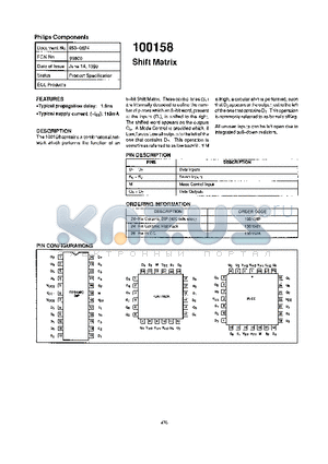 100158A datasheet - Shift Matrix