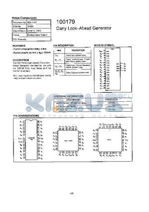 100179Y datasheet - Carry Look-Ahead Generator