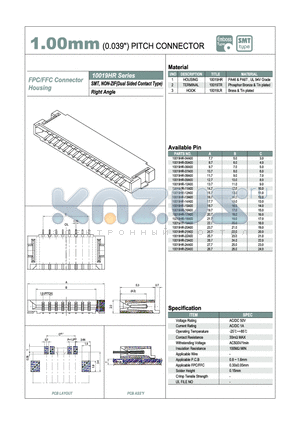 10019HR datasheet - 1.00mm PITCH CONNECTOR