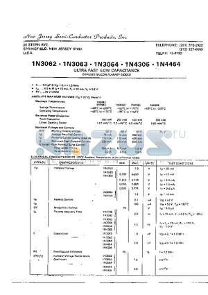 1N3062 datasheet - ULTRA FAST LOW CAPACITAMCE