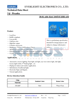 38-01-A84-RAC-D4T1U1DH-AM datasheet - 3x Piranha