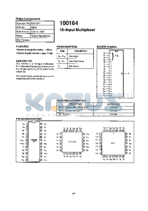 100164A datasheet - 16-Input Multiplexer