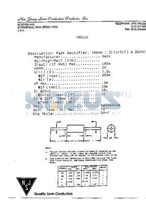 1N3122 datasheet - Fast Rectifier