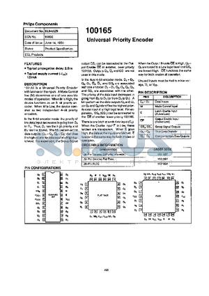 100165Y datasheet - Universal Priority Encoder