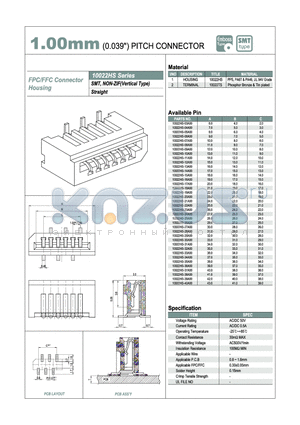 10022HS-04A00 datasheet - 1.00mm PITCH CONNECTOR