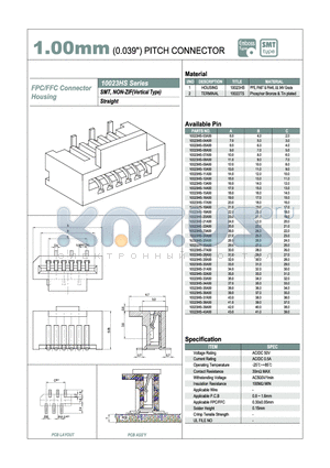 10023HS datasheet - 1.00mm PITCH CONNECTOR