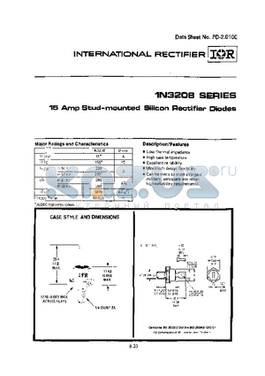 1N3209 datasheet - 15 Amp Stud-mounted Silicon Rectifier Diodes