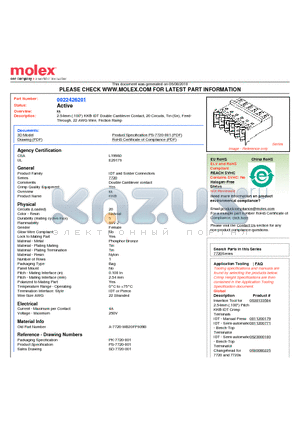 0022426201 datasheet - 2.54mm (.100