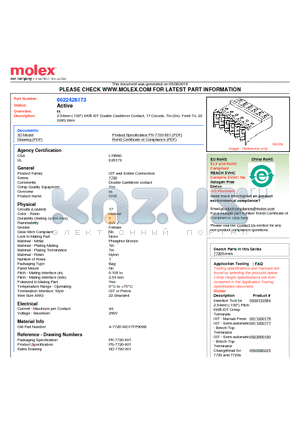 0022426173 datasheet - 2.54mm (.100