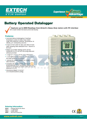 380340 datasheet - Battery Operated Datalogger