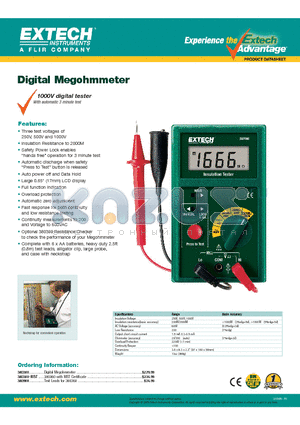 380360 datasheet - Digital Megohmmeter