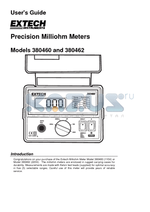 380460 datasheet - Precision Milliohm Meters