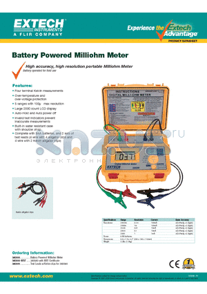 380580 datasheet - Battery Powered Milliohm Meter