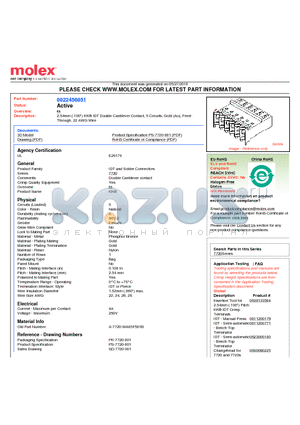 0022456051 datasheet - 2.54mm (.100