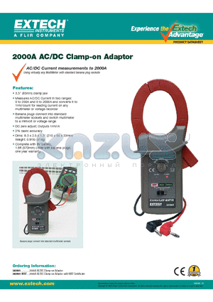 380905 datasheet - 2000A AC/DC Clamp-on Adaptor