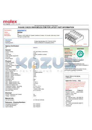 0022456101 datasheet - 2.54mm (.100