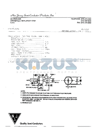 1N3306B datasheet - Ref/Reg Diode, 10W < P(D)