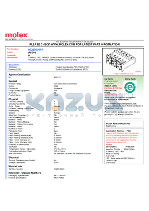 0022503045 datasheet - 2.54mm (.100