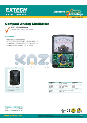 38070 datasheet - Compact Analog MultiMeter