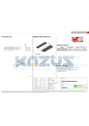 7427218 datasheet - WE-FLAT Flat Ferrite Core