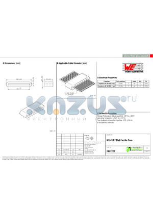 7427227 datasheet - WE-FLAT Flat Ferrite Core