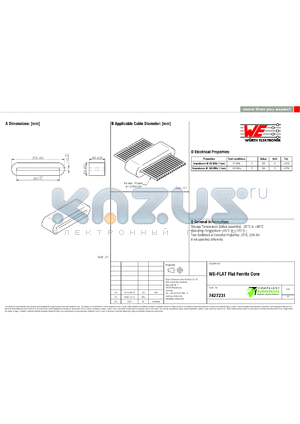 7427231 datasheet - WE-FLAT Flat Ferrite Core