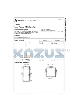 100321 datasheet - Low Power 9-Bit Inverter