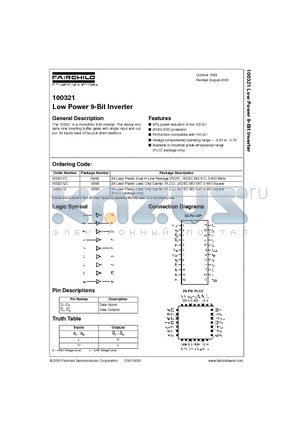 100321PC datasheet - Low Power 9-Bit Inverter