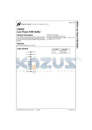 100322D datasheet - Low Power 9-Bit Buffer