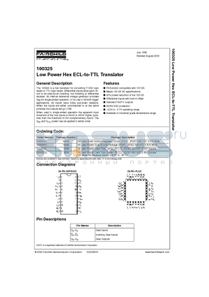 100325QI datasheet - Low Power Hex ECL-to-TTL Translator