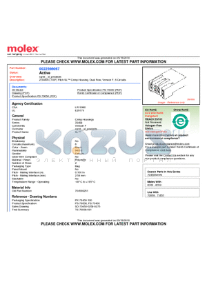 0022566067 datasheet - 2.54mm (.100