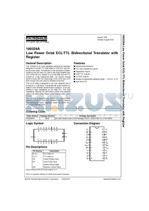 100329A datasheet - Low Power Octal ECL/TTL Bidirectional Translator with Register