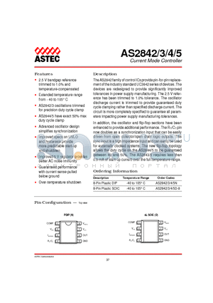 AS2845D-8 datasheet - Current Mode Controller