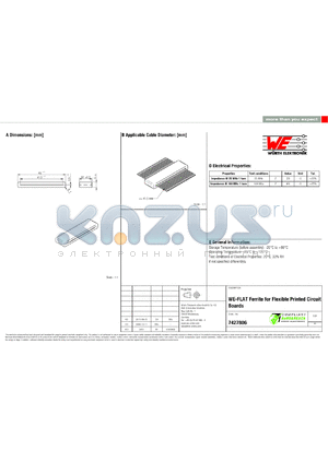 7427806 datasheet - WE-FLAT Ferrite for Flexible Printed Circuit Boards