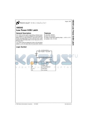 100343 datasheet - Low Power 8-Bit Latch