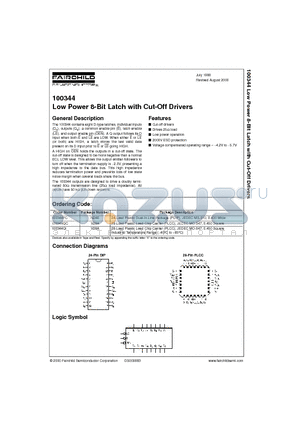 100344 datasheet - Low Power 8-Bit Latch with Cut-Off Drivers