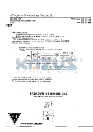 1N3337 datasheet - CASE OUTLINE DIMENSIONS