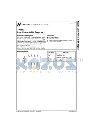 100353D datasheet - Low Power 8-Bit Register