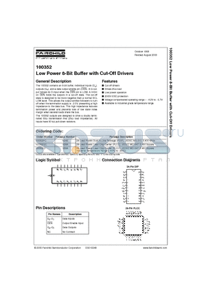 100352QI datasheet - Low Power 8-Bit Buffer with Cut-Off Drivers