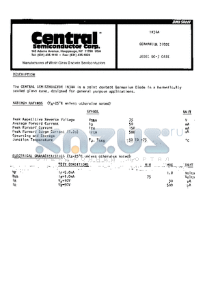 1N34A datasheet - GERMANIUM DIODE