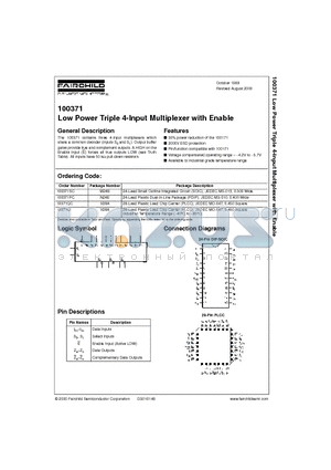 100371PC datasheet - Low Power Triple 4-Input Multiplexer with Enable