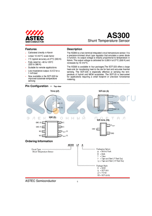 AS300D13 datasheet - Shunt Temperature Sensor
