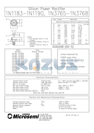 1N3765 datasheet - Silicon Power Rectifier
