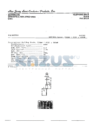 1N3782 datasheet - Ref/Reg Diode, 250mW < P9D) s 400mW