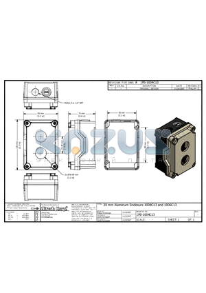 1004C13 datasheet - 30 mm Aluminum Enclosure 1004C13 and 1006C13