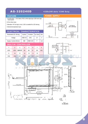 AG-320240D datasheet - 320 x 240 dots 1/240 Duty