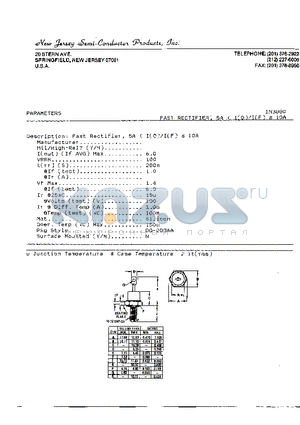 1N3880 datasheet - Fast Rectifier, 5A < I(O)/I(F) s 10A