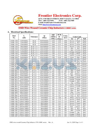 1008C-10N datasheet - SMD Wire Wound Ceramic Chip Inductors