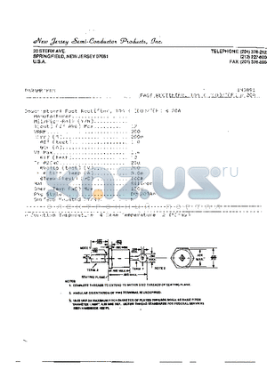 1N3891 datasheet - Fast Rectifier, 10A < I(O)/I(F) s 20A